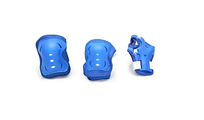 Ролики розсувні з шоломом та комплектом захисту Sports 129 BTD розм. S (31-34) м'які PU колеса сині, фото 3
