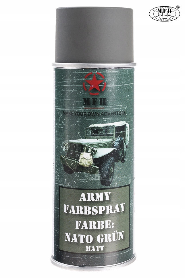 Фарба маскувальна, професійна MFH 400 ml - (зелений NATO) RAL 6031 Німеччина