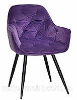 Кресло мягкое Chic (Шик) ВК ткань Vel для гостиной, пурпурный