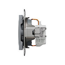 Розетка Schneider Electric Asfora сталь з заземленням внутрішня EPH2900162, фото 3