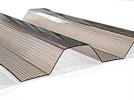 Профільований полікарбонат монолітний TOPLIGHT MICROPRISMA 76/18 бронза призма 0,9мм 104х300см