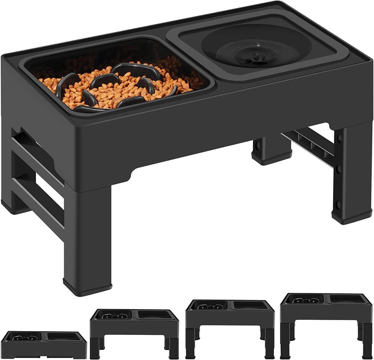 Миска для собак ELS PET подвійна, на підставці з регульованою висотою, миска-лабіринт з плаваючим блюдцем, фото 1