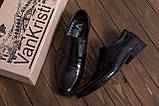 Чоловічі туфлі AVA De Lux (чорні) стильні зручні з натуральної шкіри взуття *ava 28*, фото 4