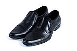 Чоловічі туфлі AVA De Lux (чорні) стильні зручні з натуральної шкіри взуття *ava 28*, фото 7