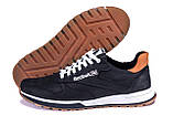 Осінні Весняні чоловічі шкіряні кросівки Reebok (Рібок) чорні зручні з натуральної шкіри на осінь взуття *R-02 черн.*, фото 7