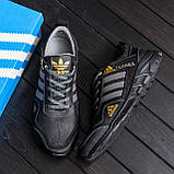 Осінні Весняні чоловічі шкіряні кросівки Adidas Terrex (Адідас Терекс) чорні спортивні з натуральної шкіри на осінь взуття *524*, фото 7