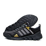 Осінні Весняні чоловічі шкіряні кросівки Adidas Terrex (Адідас Терекс) чорні спортивні з натуральної шкіри на осінь взуття *524*, фото 8