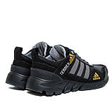 Осінні Весняні чоловічі шкіряні кросівки Adidas Terrex (Адідас Терекс) чорні спортивні з натуральної шкіри на осінь взуття *524*, фото 11