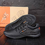Осінні Весняні чоловічі шкіряні кросівки Jordan Y-707 (Джордан) чорні зручні з натуральної шкіри на осінь взуття *j-03*, фото 4