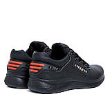 Осінні Весняні чоловічі шкіряні кросівки Jordan Y-707 (Джордан) чорні зручні з натуральної шкіри на осінь взуття *j-03*, фото 9