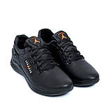 Осінні Весняні чоловічі шкіряні кросівки Jordan Y-707 (Джордан) чорні зручні з натуральної шкіри на осінь взуття *j-03*, фото 10