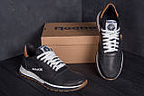 Чоловічі шкіряні літні кросівки з натуральної шкіри, перфорація Reebok Classic black взуття *R-02 черн перф*, фото 5