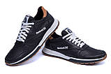 Чоловічі шкіряні літні кросівки з натуральної шкіри, перфорація Reebok Classic black взуття *R-02 черн перф*, фото 9