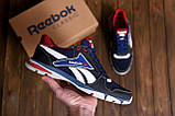 Чоловічі літні кросівки сітка Reebok сині повсякденні на літо взуття *C 211 blue*, фото 3