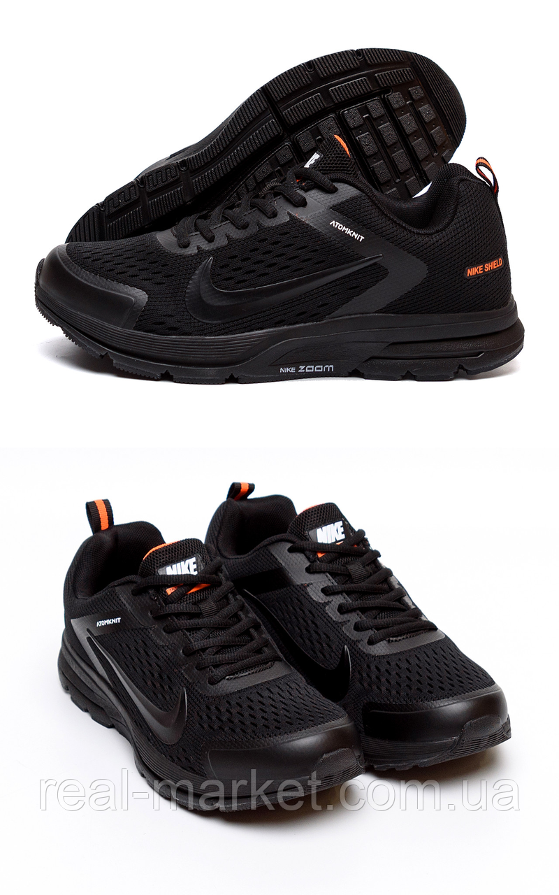 Чоловічі кросівки в сітку Nike SHIFLD Black (Найк) чорні літні на літо взуття *2202-7*