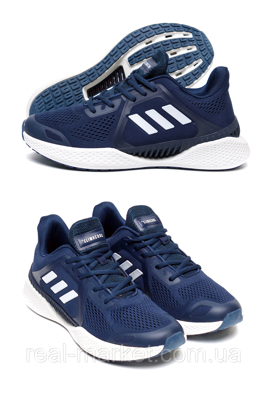 Чоловічі літні кросівки сітка Adidas BLUE на літо взуття *2165-3*, фото 1