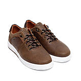 Осінні Весняні чоловічі шкіряні кеди Ortega Aircross коричневі зручні з натуральної шкіри на осінь взуття *83/2кор.кр(б)*, фото 2