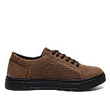 Чоловічі літні шкіряні кеди з натуральної шкіри Kristan перфорація на літо взуття *кед 119 к.ч*, фото 3