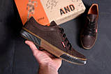 Чоловічі шкіряні кеди Levis (Левіс) коричневі осінні весняні з натуральної шкіри на осінь взуття *LS X50 кор*, фото 2