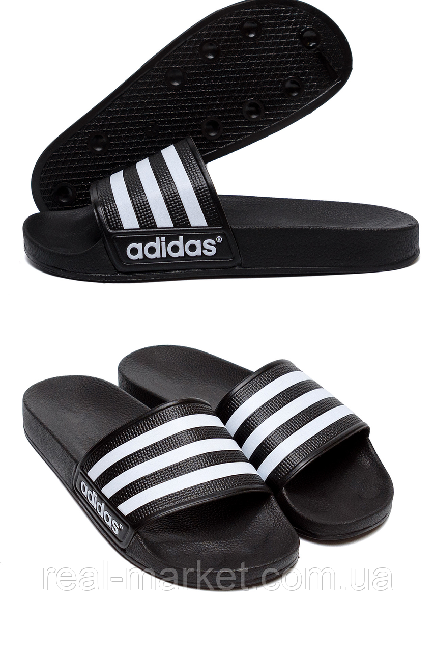 Чоловічі літні шльопанці Adidas black на літо взуття *М 110-1*, фото 1