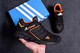 Осінні Весняні чоловічі шкіряні кросівки Adidas Terrex (Адідас) чорні якісні з натуральної шкіри на осінь взуття *A3 ч/ор Н*, фото 5