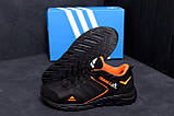 Осінні Весняні чоловічі шкіряні кросівки Adidas Terrex (Адідас) чорні якісні з натуральної шкіри на осінь взуття *A3 ч/ор Н*, фото 3