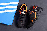 Осінні Весняні чоловічі шкіряні кросівки Adidas Terrex (Адідас) чорні якісні з натуральної шкіри на осінь взуття *A3 ч/ор Н*, фото 6