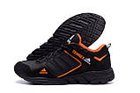 Осінні Весняні чоловічі шкіряні кросівки Adidas Terrex (Адідас) чорні якісні з натуральної шкіри на осінь взуття *A3 ч/ор Н*, фото 7