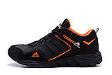 Осінні Весняні чоловічі шкіряні кросівки Adidas Terrex (Адідас) чорні якісні з натуральної шкіри на осінь взуття *A3 ч/ор Н*, фото 8