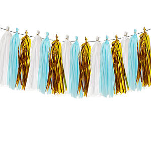 Набір пензлика тассел 3 кольори | Білий Блакитний Золото