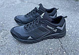 Весняні чоловічі шкіряні кросівки Adidas Terrex (Адидас Терекс) чорні зручні з натуральної шкіри на весну взуття *А-1 ч/сер*, фото 5