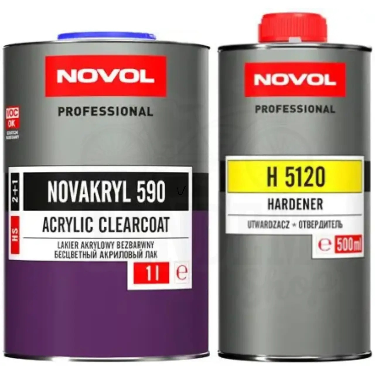 Акриловий автомобільний лак Novol 590 HS 1л + 0,5л