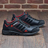 Весняні чоловічі шкіряні кросівки Adidas Terrex (Адідас) чорні повсякденні з натуральної шкіри на весну взуття *ТР-1-д-ч/к*, фото 3