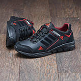 Весняні чоловічі шкіряні кросівки Adidas Terrex (Адідас) чорні повсякденні з натуральної шкіри на весну взуття *ТР-1-д-ч/к*, фото 4