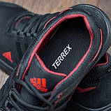 Весняні чоловічі шкіряні кросівки Adidas Terrex (Адідас) чорні повсякденні з натуральної шкіри на весну взуття *ТР-1-д-ч/к*, фото 7