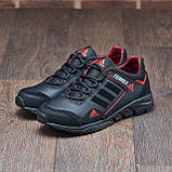 Весняні чоловічі шкіряні кросівки Adidas Terrex (Адідас) чорні повсякденні з натуральної шкіри на весну взуття *ТР-1-д-ч/к*, фото 8