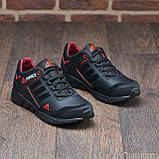Весняні чоловічі шкіряні кросівки Adidas Terrex (Адідас) чорні повсякденні з натуральної шкіри на весну взуття *ТР-1-д-ч/к*, фото 9
