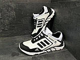 Кросівки чоловічі шкіряні Adidas Terrex (Адідас Террекс) білі з чорним осіннім з натуральної шкіри взуття *А-1 біл*, фото 5