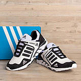Осінні Весняні кросівки чоловічі шкіряні Adidas Terrex (Адідас) білі з чорним зручні з натуральної шкіри на осінь взуття *A3 бел*, фото 7