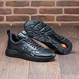 Весняні чоловічі шкіряні кросівки Nike (Найк) чорні повсякденні з натуральної шкіри на весну взуття *015-черн ( N15/1)*, фото 2