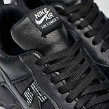 Весняні чоловічі шкіряні кросівки Nike (Найк) чорні повсякденні з натуральної шкіри на весну взуття *015-черн ( N15/1)*, фото 5