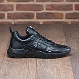 Весняні чоловічі шкіряні кросівки Nike (Найк) чорні повсякденні з натуральної шкіри на весну взуття *015-черн ( N15/1)*, фото 7