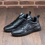 Весняні чоловічі шкіряні кросівки Nike (Найк) чорні повсякденні з натуральної шкіри на весну взуття *015-черн ( N15/1)*, фото 9