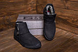 Черевики зимові класичні чоловічі на хутрі, чорні шкіряні черевики чоловічі на липучці *ZG 161 чн бот*, фото 4
