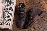 Черевики чоловічі зимові Levis шкіряні на хутрі, повсякденні черевики Левіс Теплі коричневі Високі на зиму *Х500 кор.бот*, фото 5