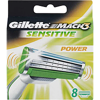 Gillette Mach3 Sensitive 8шт. Германия (джилет мач 3) сменные кассеты лезвия жилет мак3 сенсетив