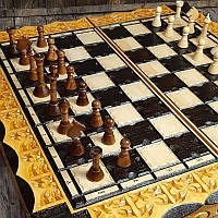 Эксклюзивные нарды и шахматы ручной работы, 52*26*8 см, 191326. Нарды и шахматы из дерева ручной работы