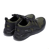 Осінні Весняні чоловічі шкіряні кросівки кольору хакі повсякденні з натуральної шкіри на осінь взуття, фото 4