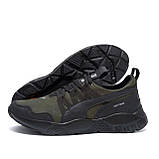 Осінні Весняні чоловічі шкіряні кросівки кольору хакі повсякденні з натуральної шкіри на осінь взуття, фото 5