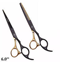 Парикмахерские ножницы для стрижки волос Damber 6, комплект пенал, золото, Japan
